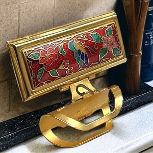 🌺Vintage Cloisonné Lipstick Compact